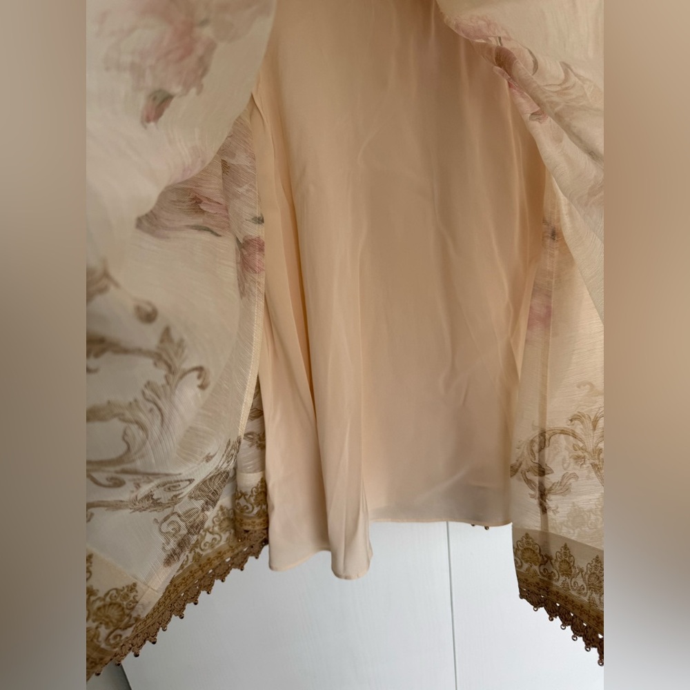 Final Zimmermann Hypnotic Plunge Neck Linen Silk Minidress Cream Peony AU3 US10 - Picture 10 of 16